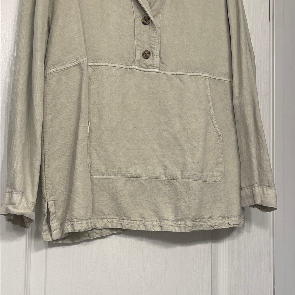 Lagenlook linen blend long-sleeved oversized pullover large Nicole Miller - Picture 3 of 6